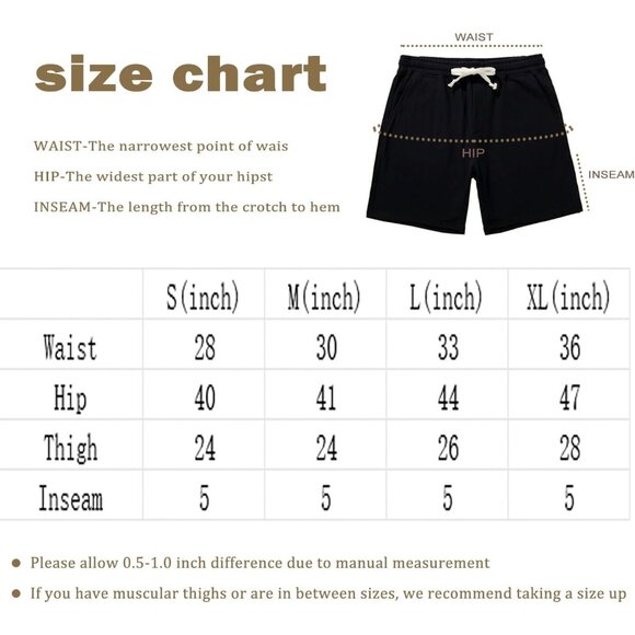 Mens 5.5 Inch Sweat Shorts Mens Linen Shorts 5 Inch Inseam Cotton Shorts - Picture 5 of 5